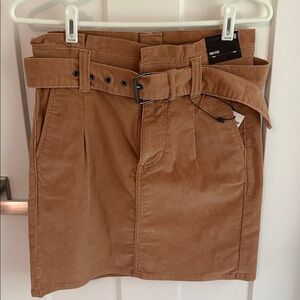 Tan Corduroy Skirt with Belt